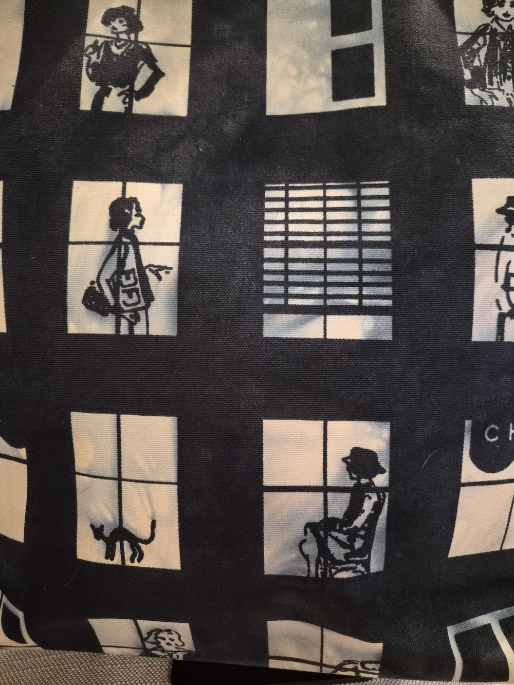 Chanel Vintage 2004 Window Silhouette Canvas Tote Bag Graphic Paris Print - Picture 13 of 16